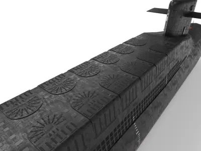 Type 094 jin class submarine Low-poly 3D model