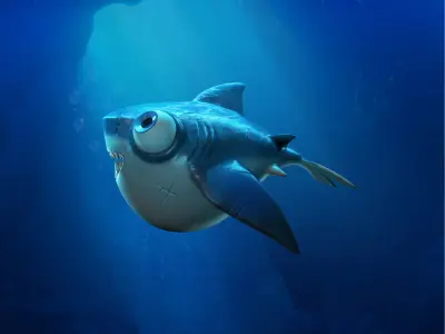 baby shark Low-poly 3D model get