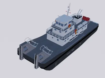 Push Boat Ferry 3D model