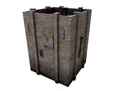 Stone Watch Tower Free low-poly 3D model