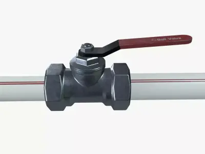 Red Grip Pipe valve 3D model