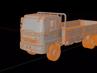 Hino 500 Flatbed Truck 2016 3D model