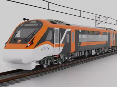 Train 18 Vande Bharat Express in Saffron White Livery 3D model