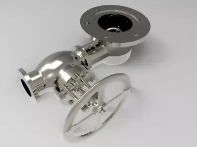 screw-down stop valve for chemical liquids 3D model