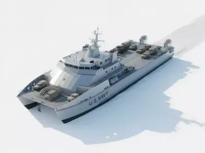 US Navy Catamaran Littoral Combat Ship Low-poly 3D model