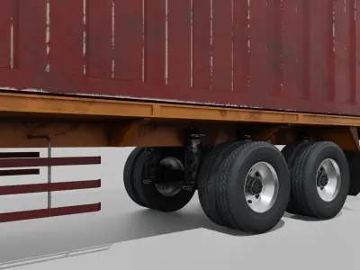 Container Trailer Low-poly 3D model by AzkA3D