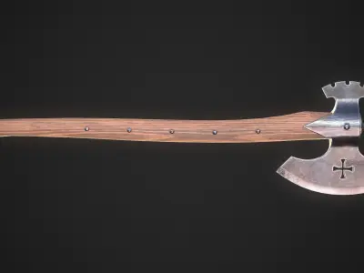Medieval Axe 03 Low-poly 3D model