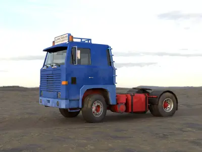 Classic European Semi Truck 4k PBR Low-poly 3D model