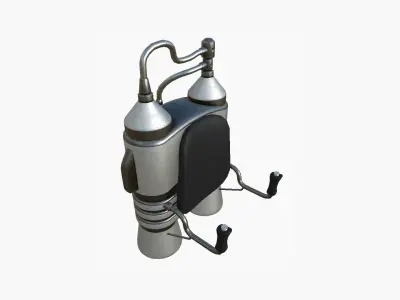 Jetpack E08 Light Steel - SciFi Character Design Low-poly 3D model
