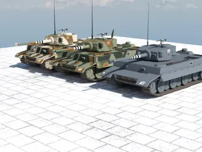 WW2 German Tiger Tank 3D model