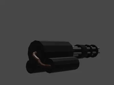 Machine Gun Low Poly Low-poly 3D model