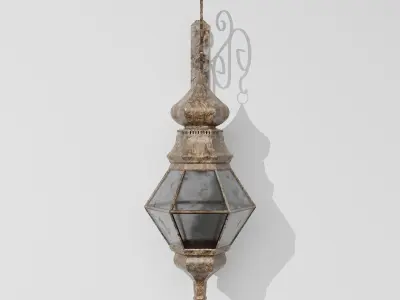 Antique Rustic Wall Hanging Candle Stand Low-poly 3D model