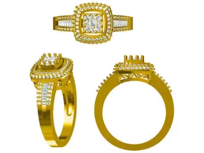 JCD format Antique engagement rings file for jewelry making 3D print model