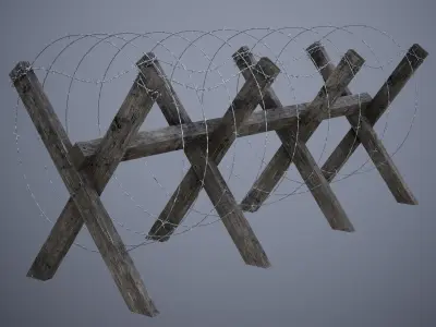 Barbed wire Low-poly 3D model