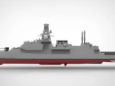 Frigate Type 0 Low-poly 3D model