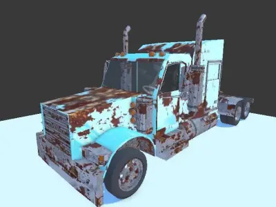 Low poly Classic american Old truck pack Low-poly 3D model