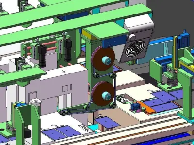UV glue coating machine for mobile phone products 3D model
