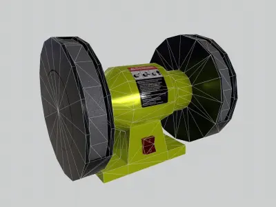 bench grinding machine Low-poly 3D model