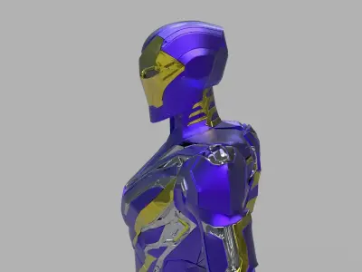 Iron Woman 3D High Poly model 3D model