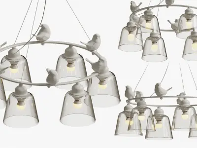 SUSPENDED LUMINAIR PROVENCE BIRD CHANDELIER 3D model