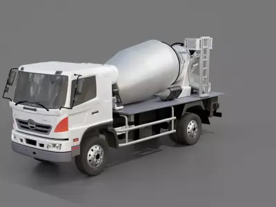 Hino Jumbo Ranger FM 320 Concrete Mixer Rigged BK 3D model