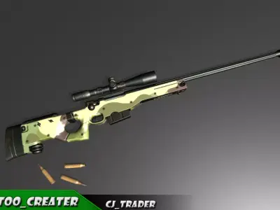 AWM-Sniper Riffle 3d model Low-poly 3D model