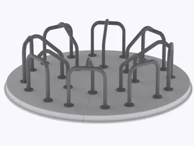 HO Scale Merry-go-round park scenery model  3D print model