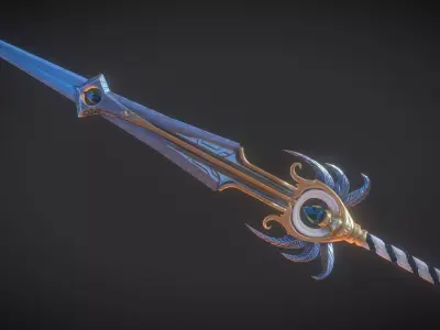 Holy Longsword Low-poly 3D model