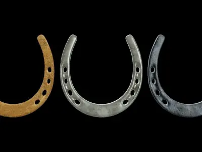 Horseshoe Collection stone cuff Low-poly 3D model