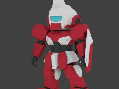 Super Mecha 19 - Rikebi of Code Name RK3BI Low-poly 3D model