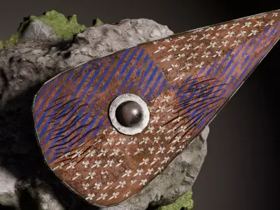 shield game ready with textures fbxobj Low-poly 3D model