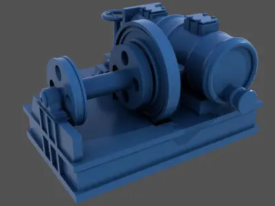 WW2 Littorio Class winches - Commercial license - 1-200 scale 3D print model