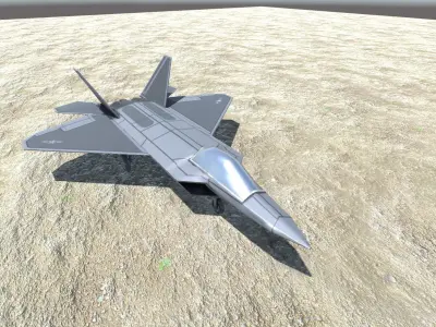 Low Poly F22 Raptor Low-poly 3D model