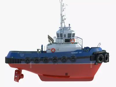 Towing Ship - Detailed 3D Model 3D model