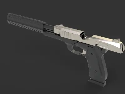 Pistol Gun weapon of handgun 3D model