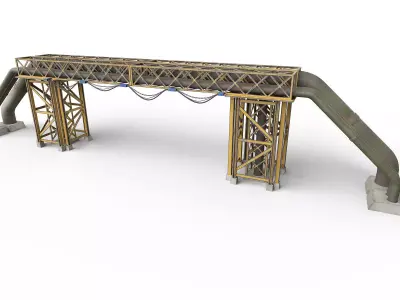 Industrial facility Low-poly 3D model