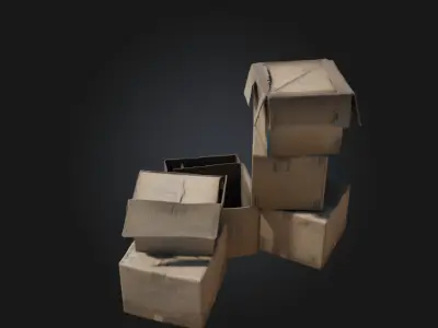 Cardboard Chaos  Cluttered Charm for Urban and Warehouse Scenes 3D model