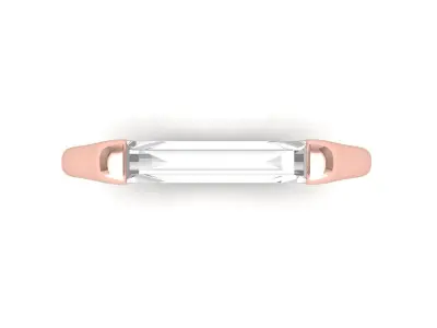 Single  Bagguete Ring 3D print model