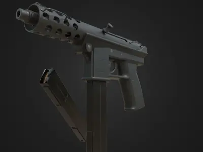 TEC 9 DC9 9mm pistol Low-poly 3D model