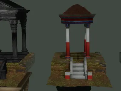 Ancient roman garden 273 objects for modular builds  Low-poly 3D model
