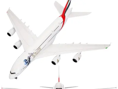 Airbus A380-800 aircraft 3D model