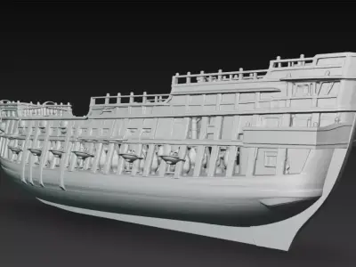 Royal Galleon Ship - Historical War Vessel 3D Model 3D print model