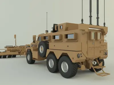 Cougar 6x6 MRAP military vehicle 3D model