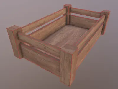 Crate unity wood box Free low-poly 3D model