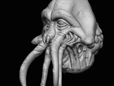 Quarren Headsculpt - Prequel Era - Star wars Action Figure  3D print model