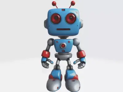 Cartoon robot 3D model 2