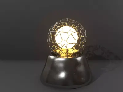 lamp with a metal mesh in an industrial style 3D model