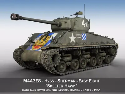 M4A3E8 Sherman - Easy Eight - Skeeter Hawk 3D model