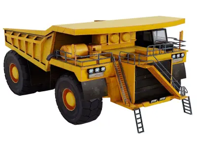Dump Truck Construction Vehicle  Low-poly 3D model