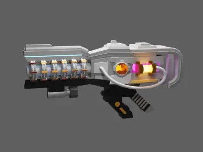 Sci-fi plasma accelerator gun Low-poly 3D model